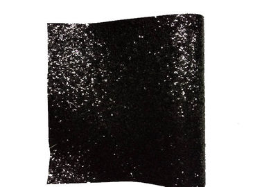 China PU-Textilklumpige Funkeln-Gewebe-Wandverkleidungs-schwarze Tapete 25cm*138cm fournisseur